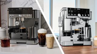 Ninja Luxe Café and Ninja Luxe Café Pro coffee machines side by side