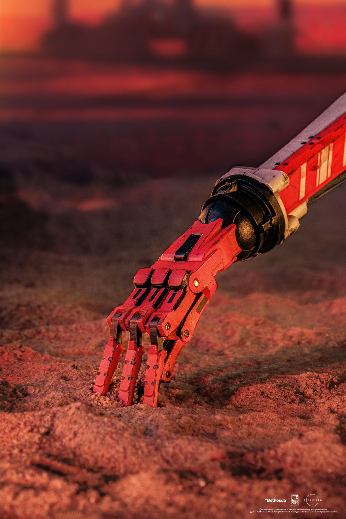Vasco action figure posed on a sandy planet background