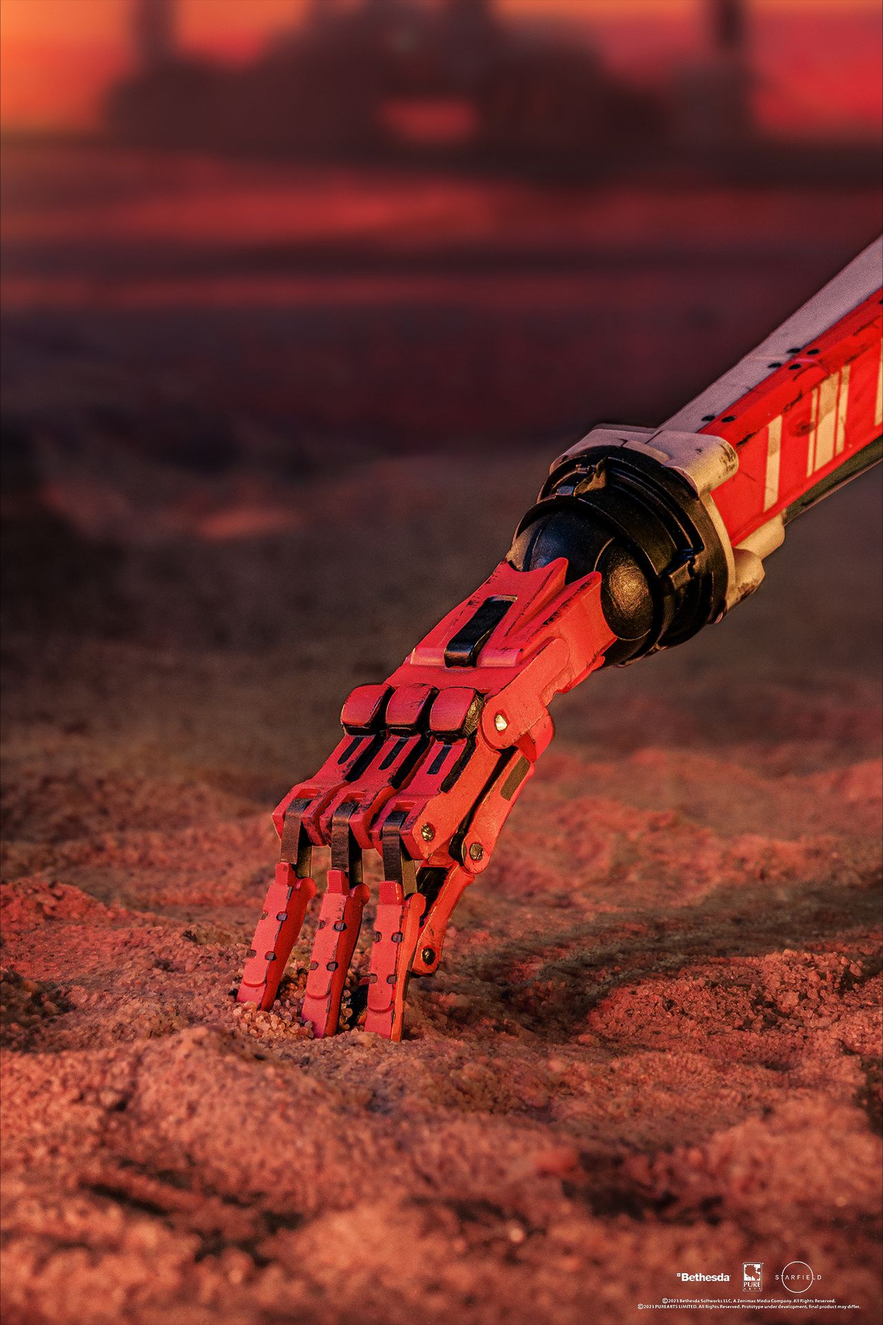 Vasco action figure posed on a sandy planet background