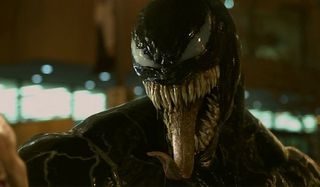 Venom working his tongue to intimidate a baddie
