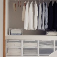 Clothes in storage sold at MUJI