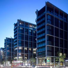 navy coloured building flats and signal