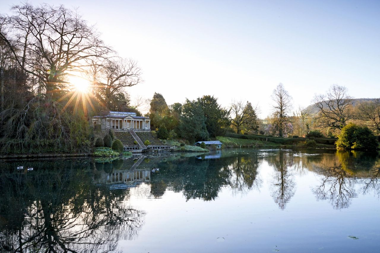 The Doric temple by the water that inspired Evelyn Waugh to create one for Brideshead. The Gardens at Stancombe Park, Gloucestershire. Photo by Britt Willoughby Dyer for Country Life