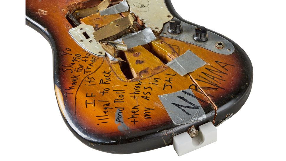 Kurt Cobain's smashed 1973 Fender Mustang sells for nearly half a
