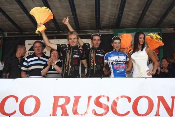 The Trofeo Marco Rusconi podium (l-r): Luciano Barindelli, Francesco Figini and Manuele Boaro.