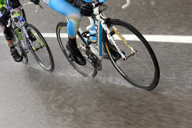 Pouring rain pelted the peloton throughout stage 12 at the Giro