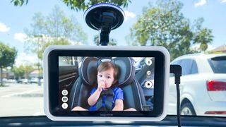 Tiny Traveler monitor mounted in a car