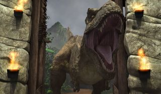 Jurassic World: Camp Cretaceous the T-Rex stomps through the gates