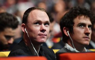 Chris Froome watches on