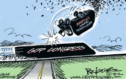 Political cartoon U.S. GOP congress infrastructure