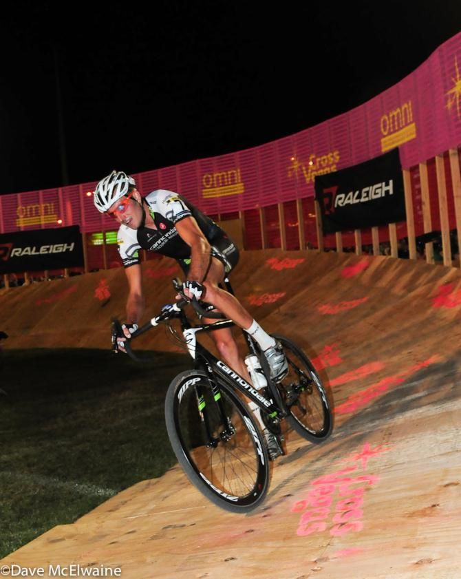 Ryan Trebon (Cannondale-Cyclocrossworld.com) riding the new banked turn