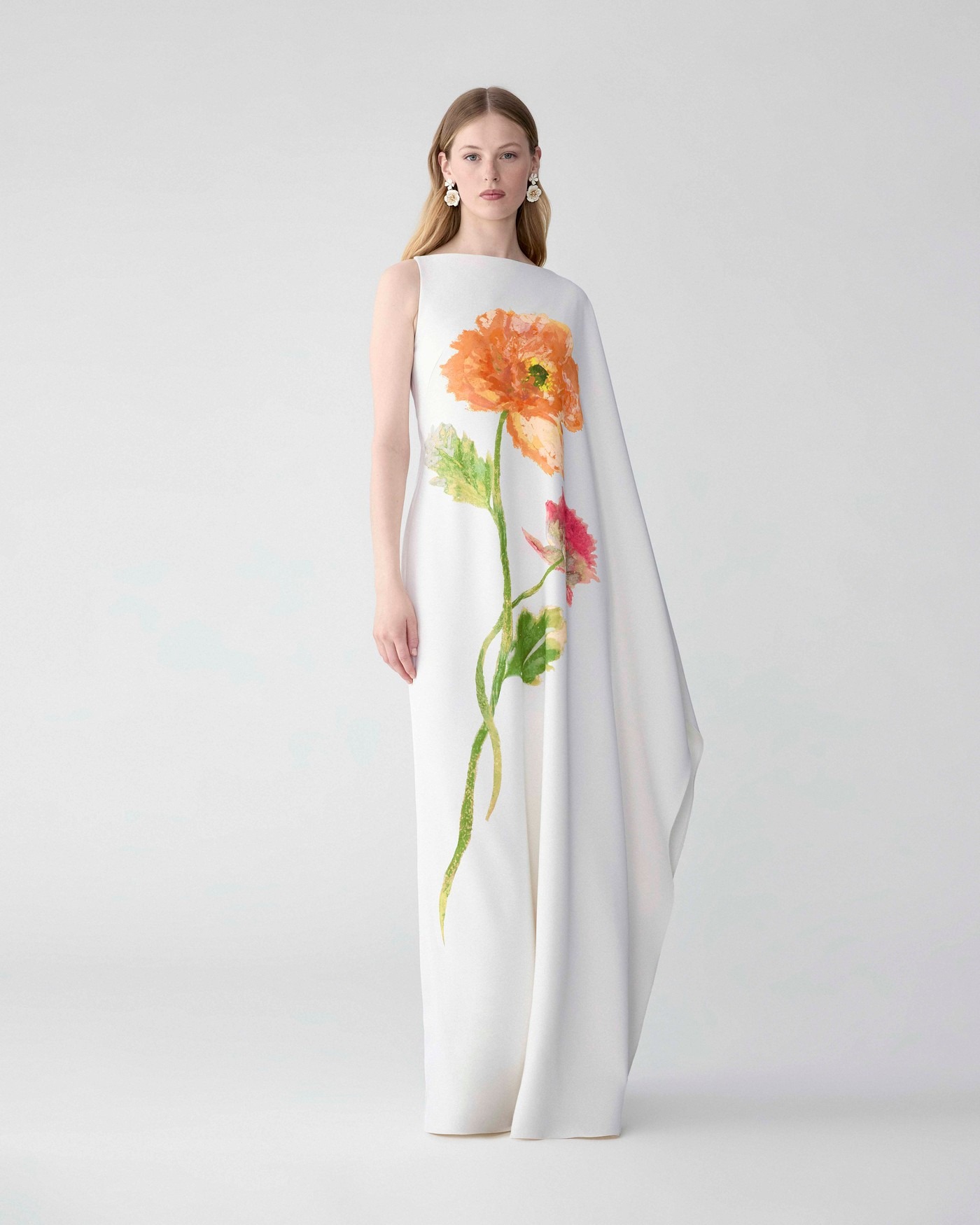 Chrysanthemum-Embroidered Cocoon Coat - Ready to Wear