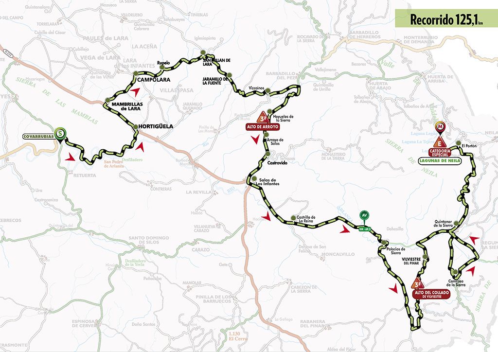 Stage 4 route map for 2022 Vuelta a Burgos Feminas