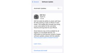 iOS 15.4 installation