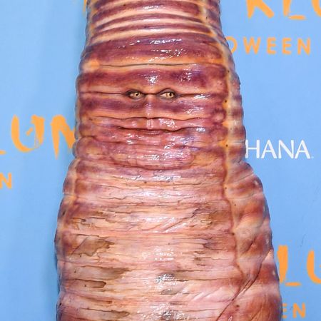 Heidi Klum dressed like a worm