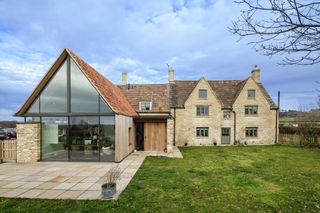 large single storey extension with glazed gable