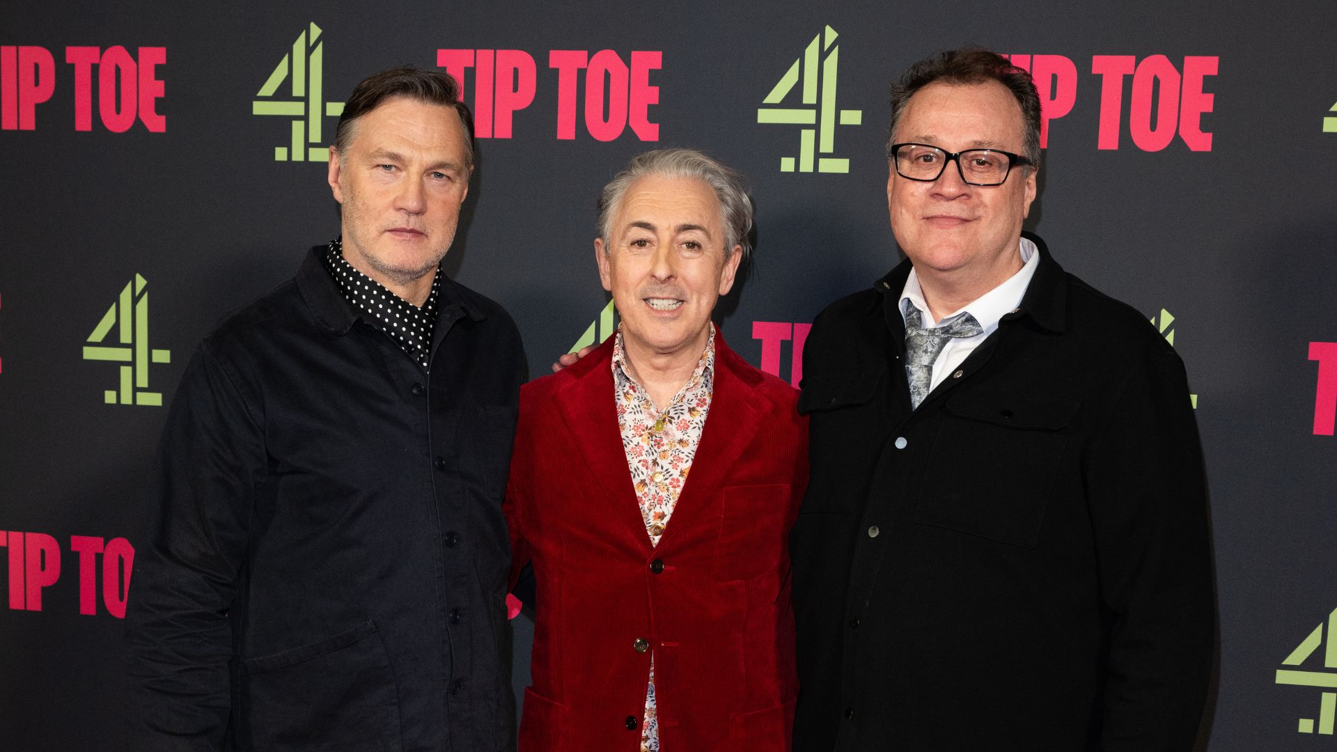an image of David Morrissey, Alan Cumming and Russell T Davies attending the "Tip Toe" UK premiere at BFI Southbank in London