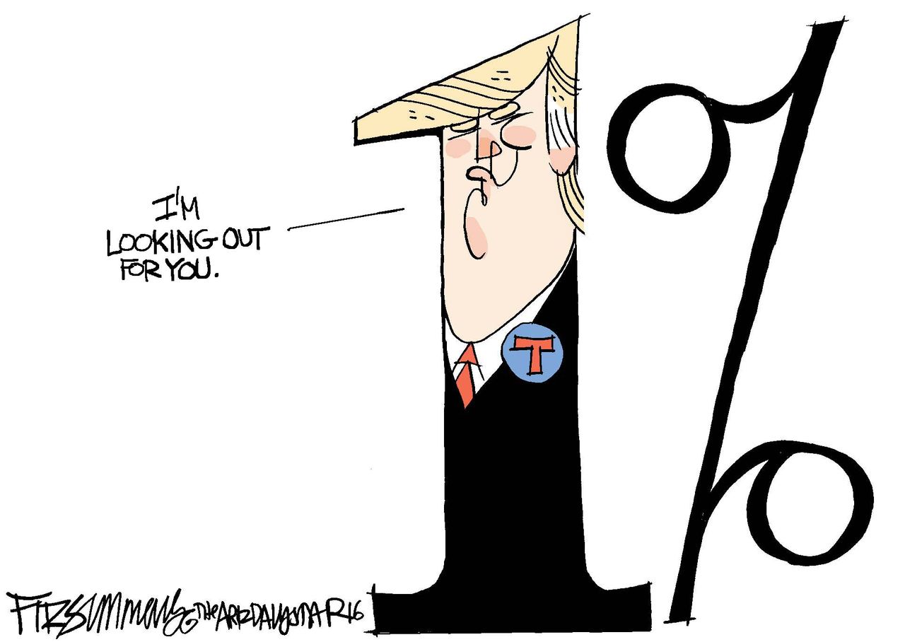 Political Cartoon U.S. Trump One Percent