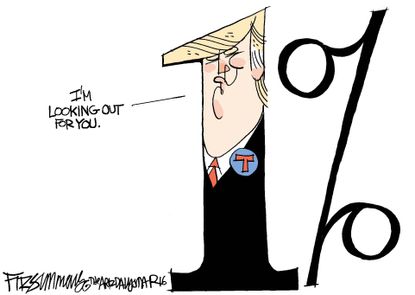Political Cartoon U.S. Trump One Percent