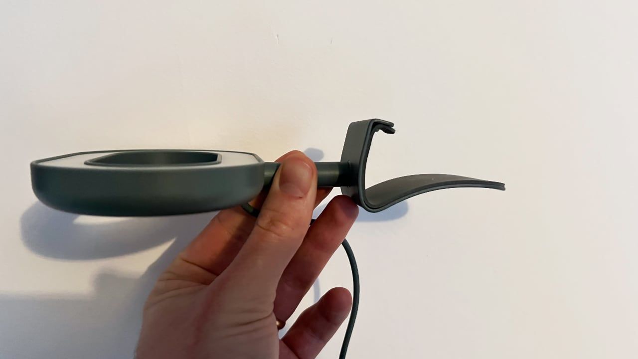 Ikea st&auml;nkregn ringlampa belysning laptop videokonferens