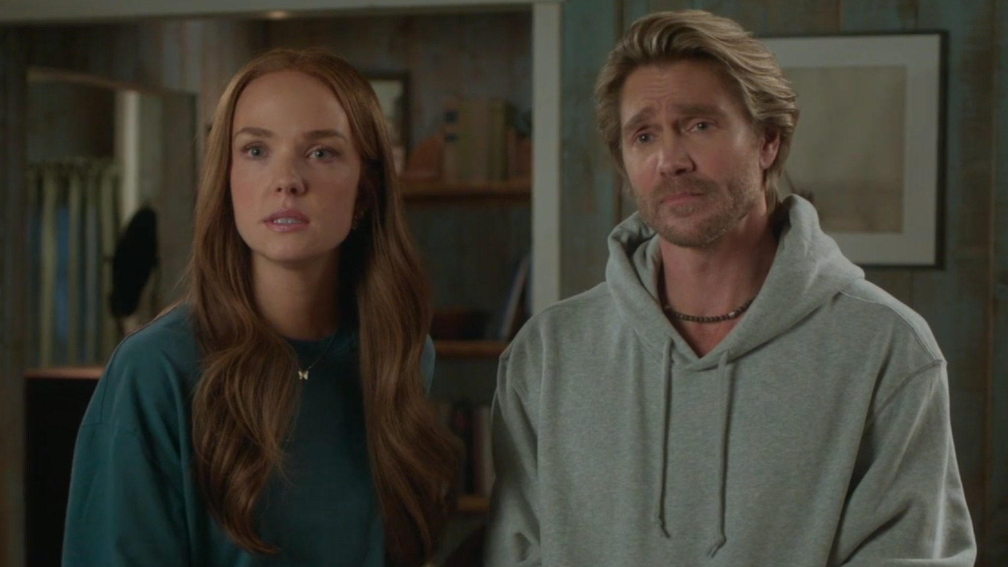 Maggie and Cal staring ahead on Sullivan's Crossing.