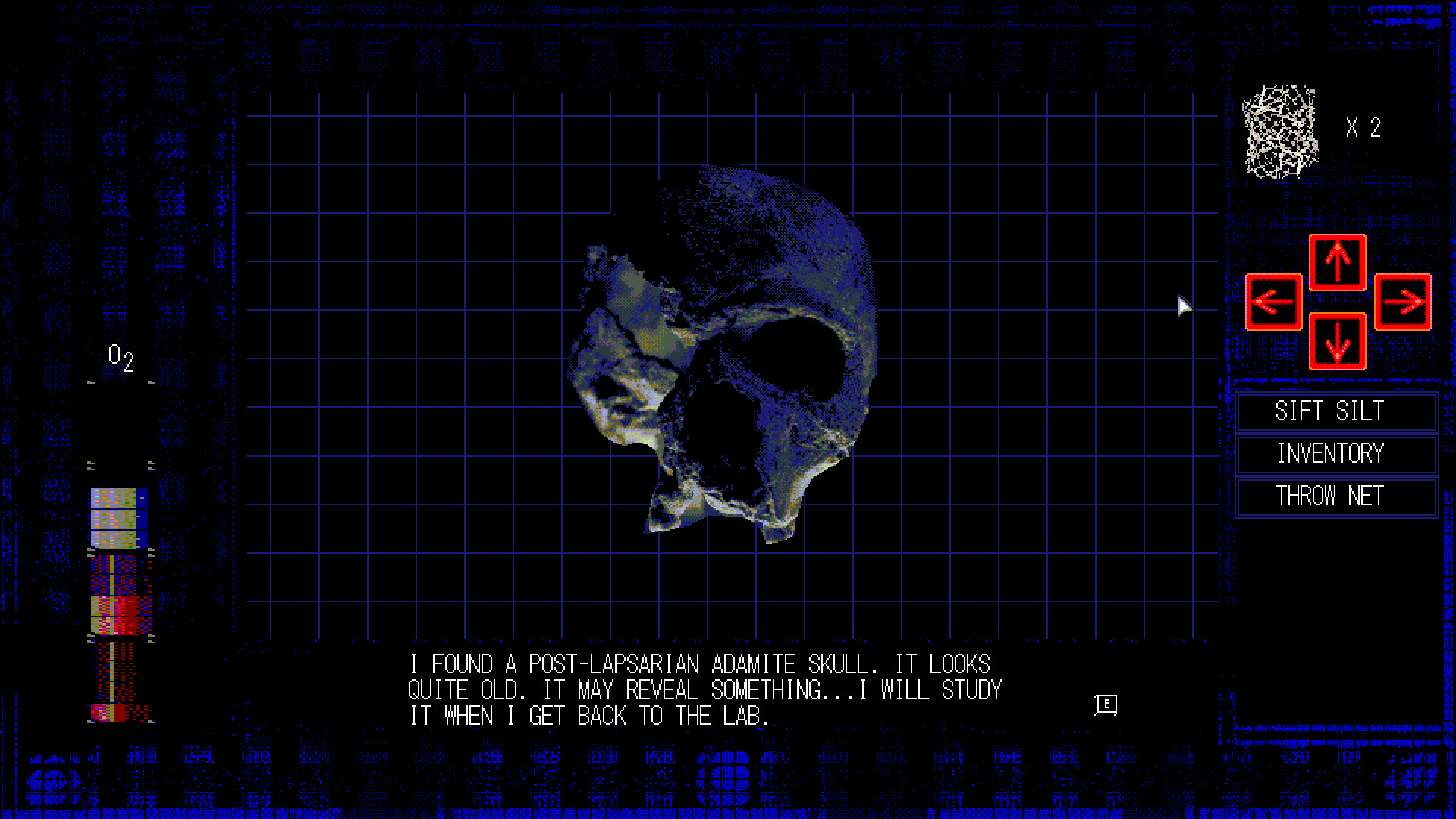 A ruined skull being investigated