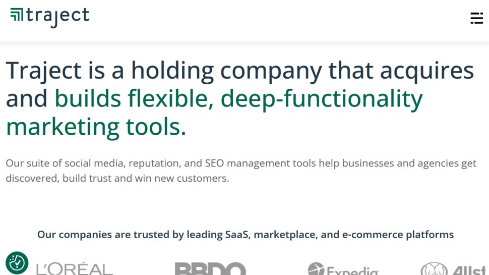Traject website screenshot (June 2025).