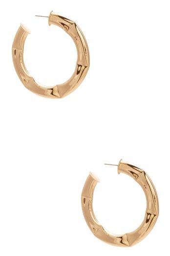 Guess Gold-Tone Bamboo Hoop Earrings