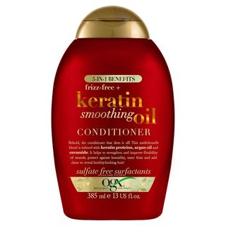 OGX Anti Frizz Keratin Smoothing Oil 5 in 1 Sulfate Free Hair conditioner, 385ml