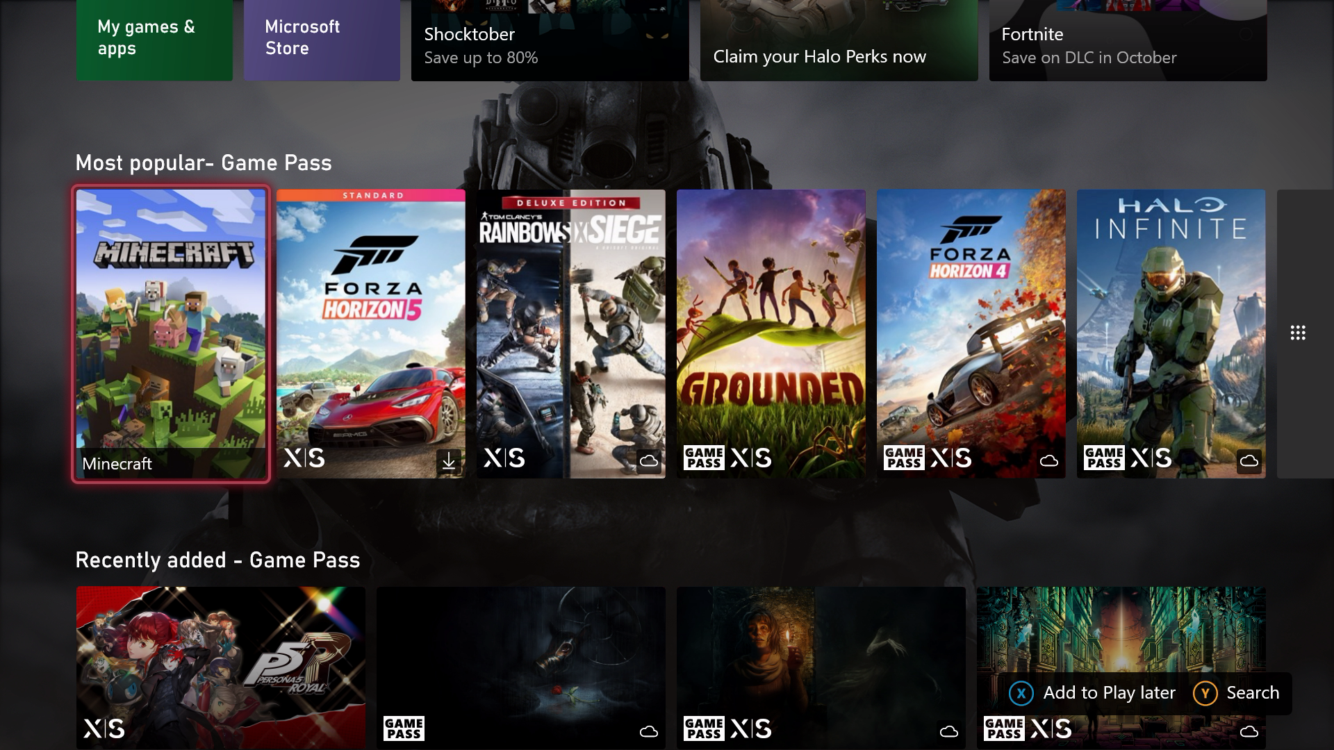 New Xbox dashboard October 2022