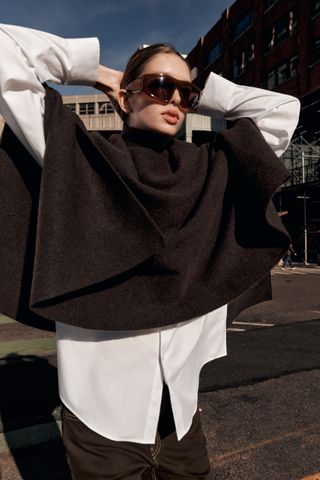 Asymmetric Knit Cape