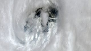 eye of Hurricane Ian from space station