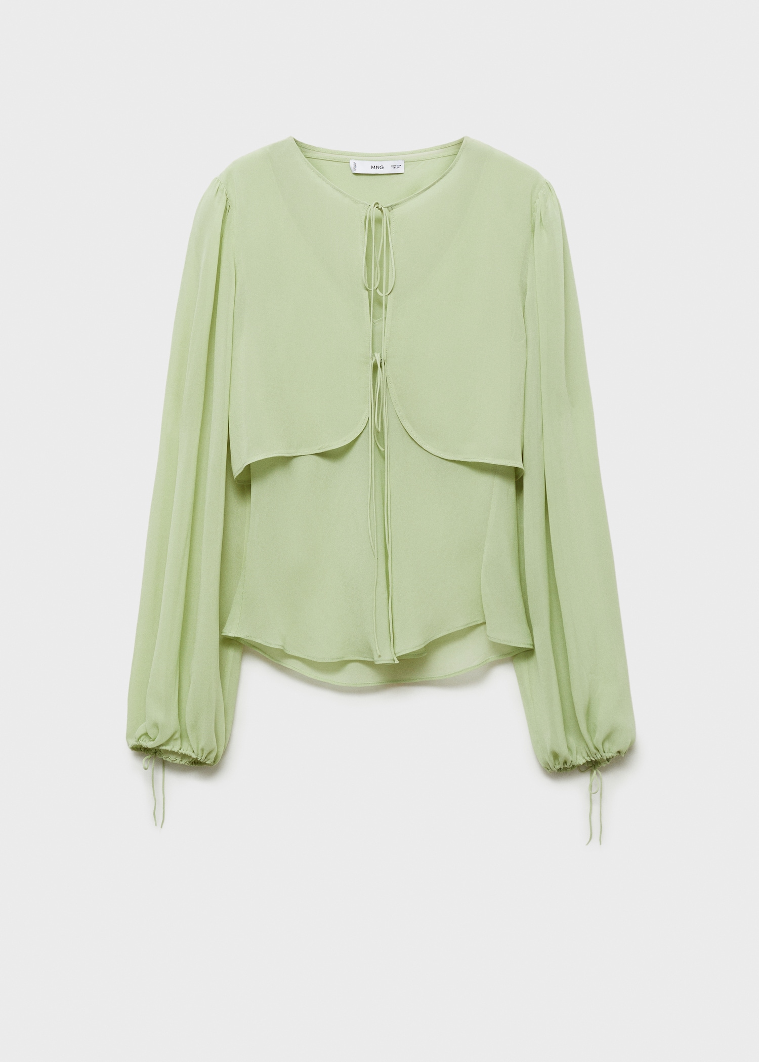 MANGO, Combined Blouse With Bow Details - Women | Mango Usa