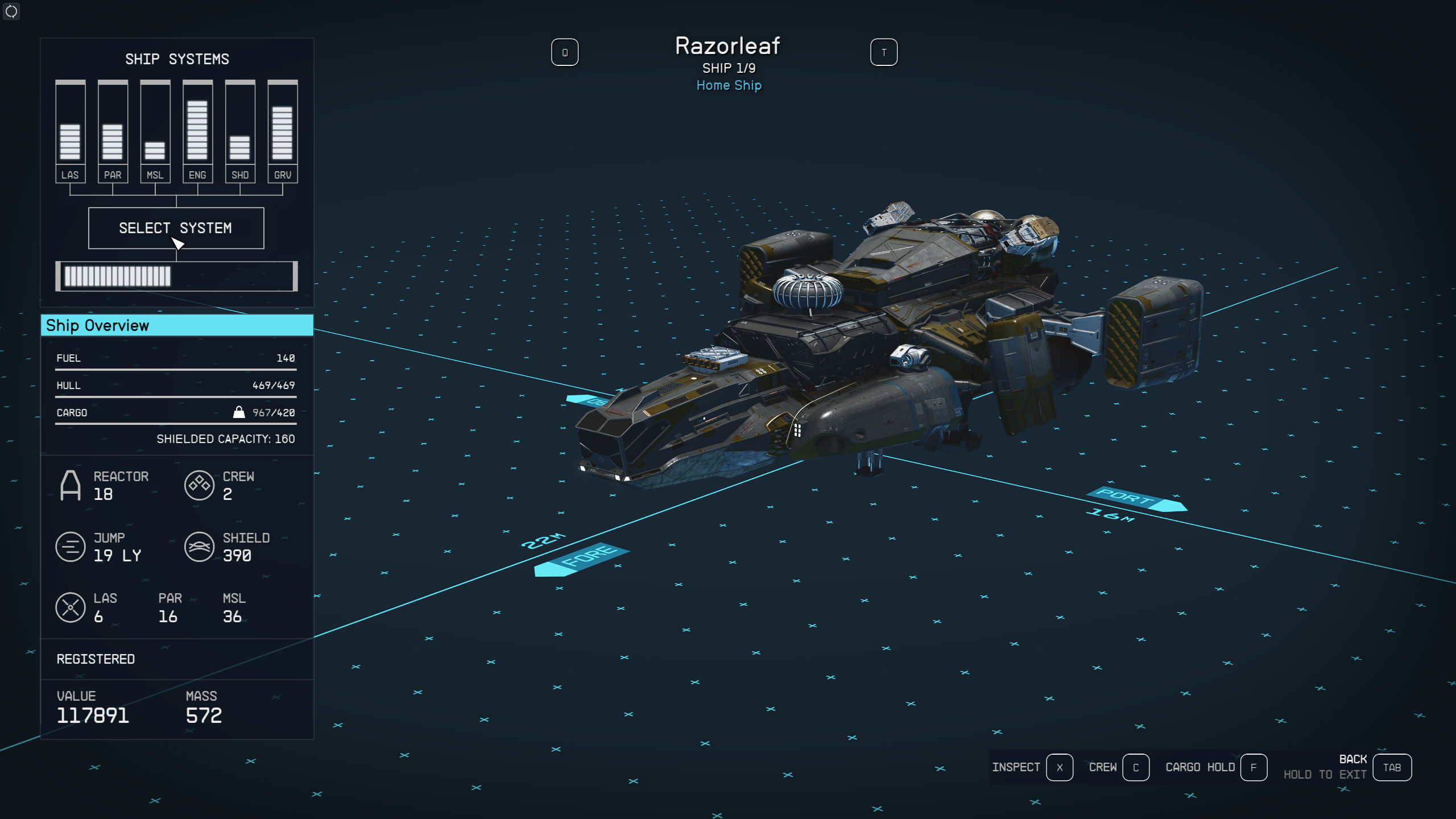Futuristic space ship, the Razorleaf