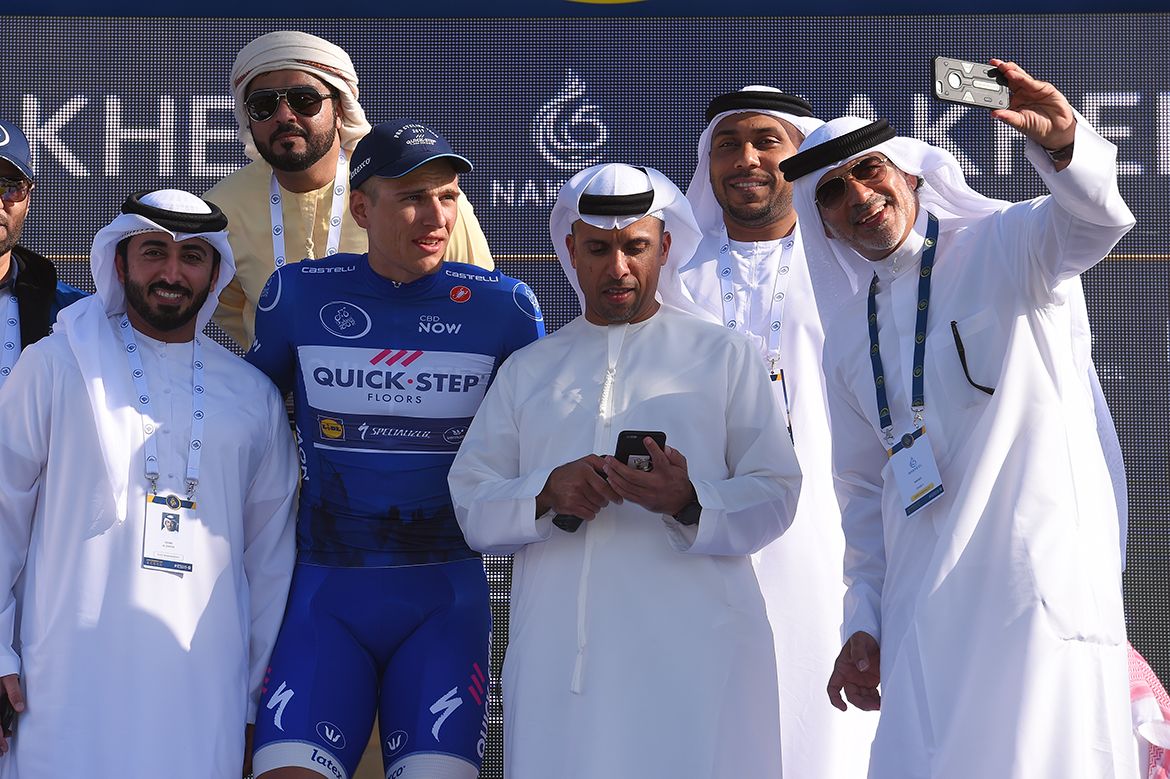 Marcel Kittel poses for a selfie with a few of the VIPs