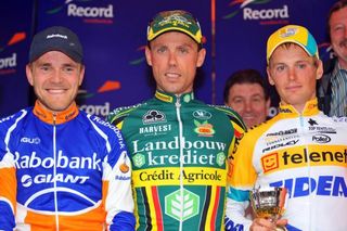 Bart Aernouts, Sven Nys and Kevin Pauwels on the podium in Erpe-Mere