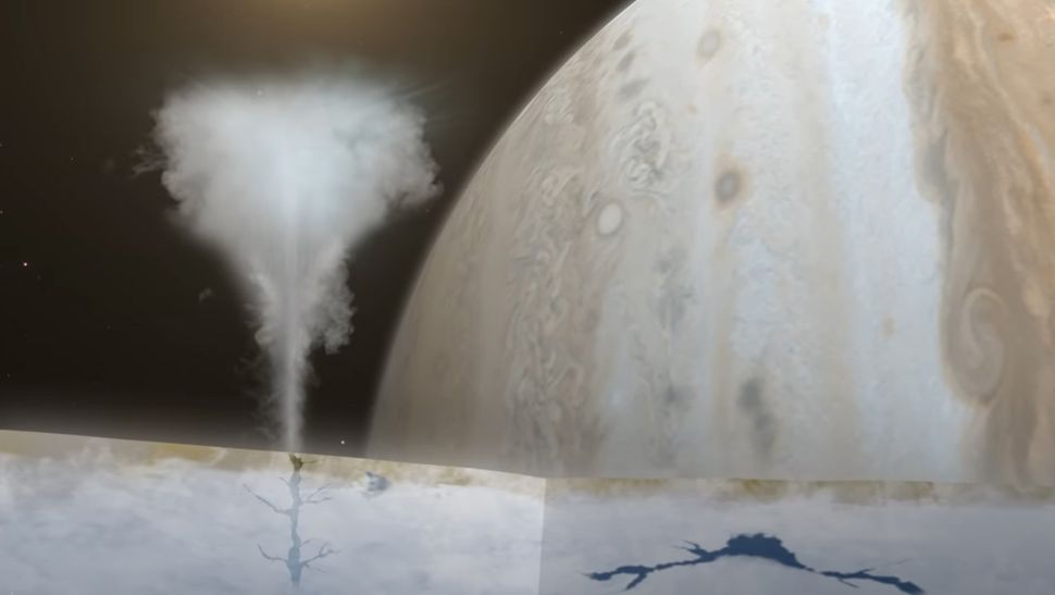 Scientists peer back in time to find new evidence for watery plumes on Europa