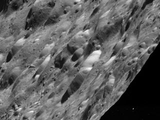 Saturn Moon Rhea Limb, Jan. 11, 2011 Cassini flyby