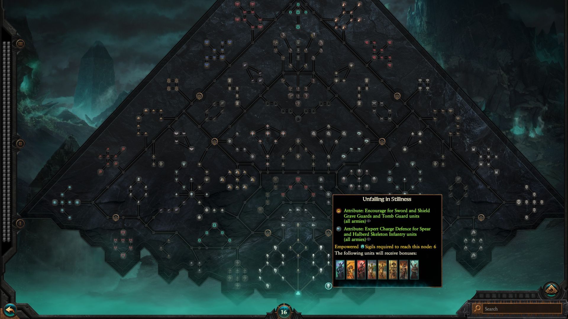 The Black Pyramid's web of unlockable upgrades