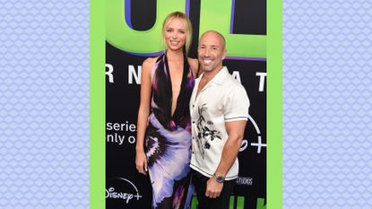 Jason Oppenheim and Marie-Lou Nurk at the premiere of "She Hulk"