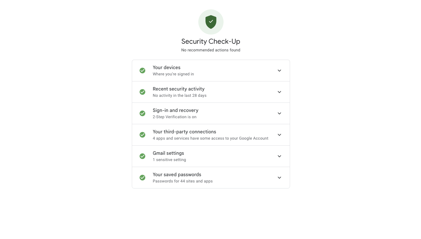 Google security checkup