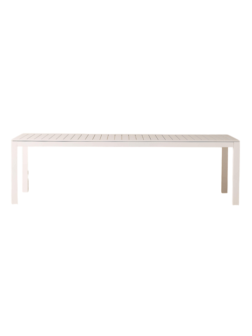 Bay Rectangular Ivory Aluminum Outdoor Dining Table