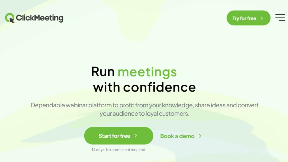 ClickMeeting website screenshot (January 2026).