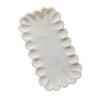 A marble edged scallop tray