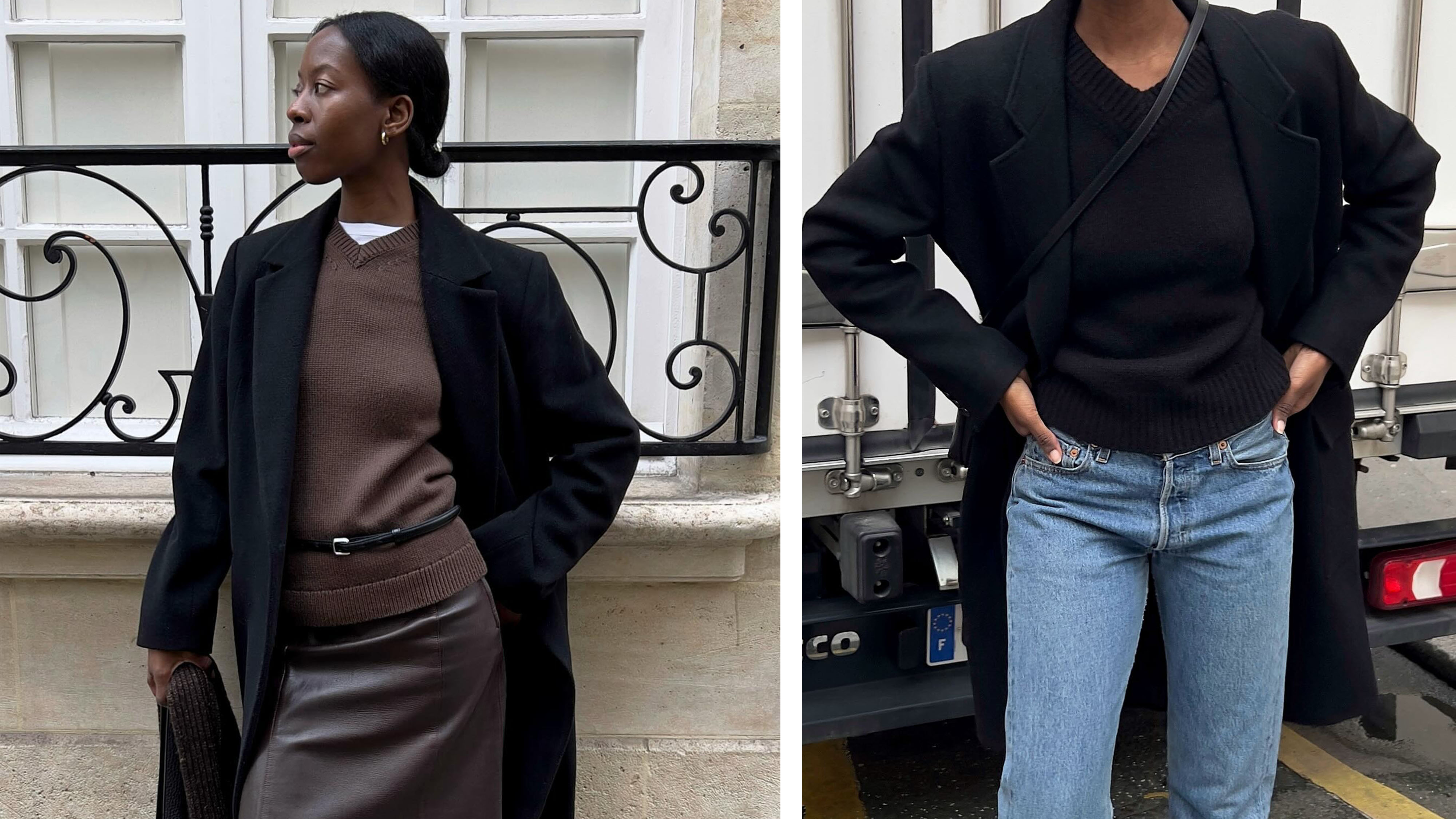 Woman in sweaters and coats