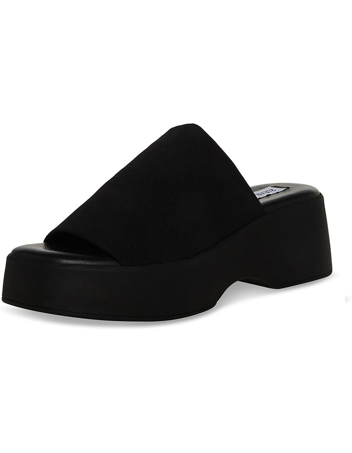 Steve Madden, Steve Madden Women's Slinky30 Wedge Sandal, Black, 9