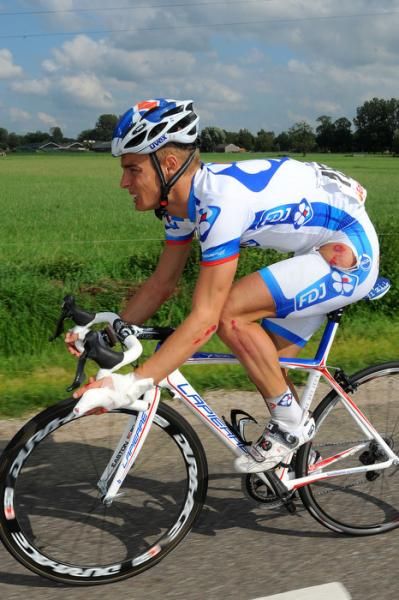 Gianni Meersman (FDJ) was banged up in a crash but managed to finish the stage.