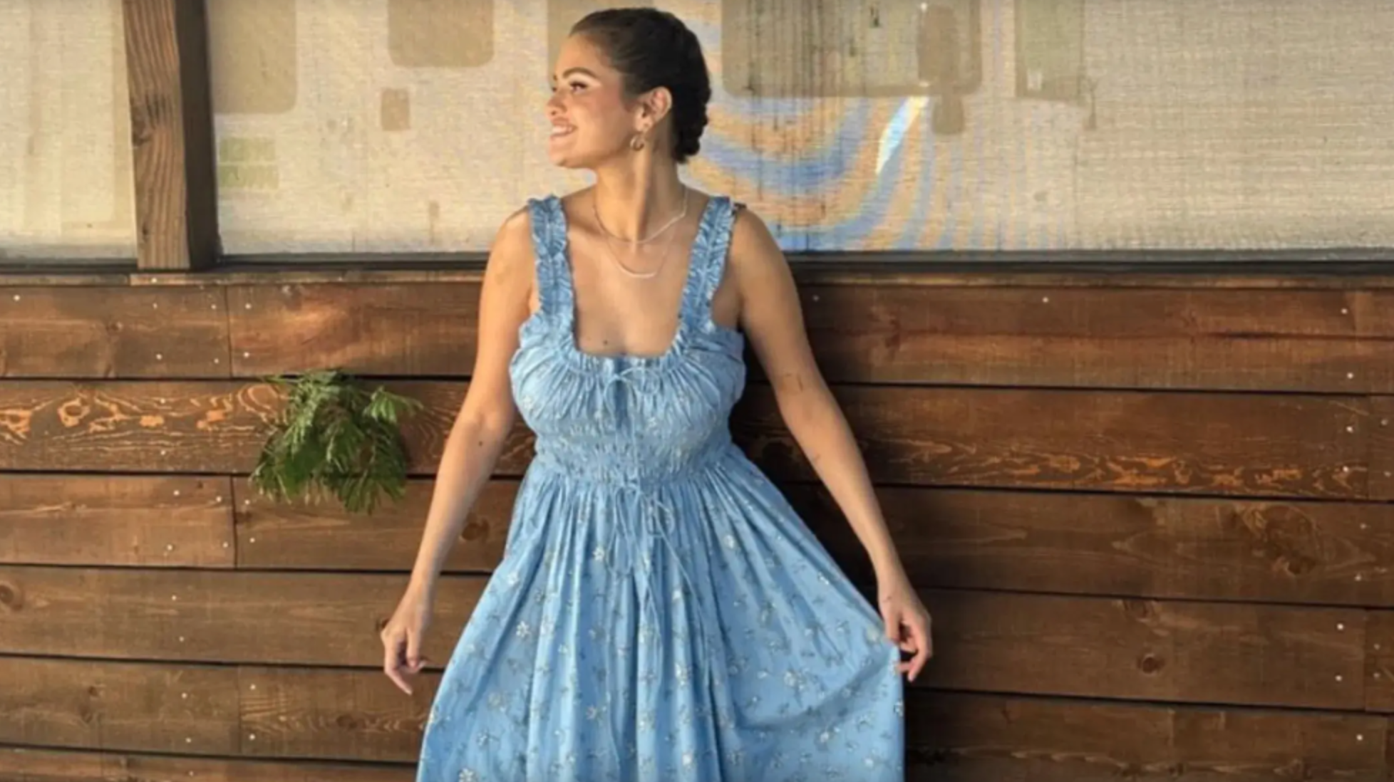 selena gomez dress blue Selena Gomez Elegant Blue Dress 8x10 Picture Celebrity Print Selena Gomez Wears Dior Dress