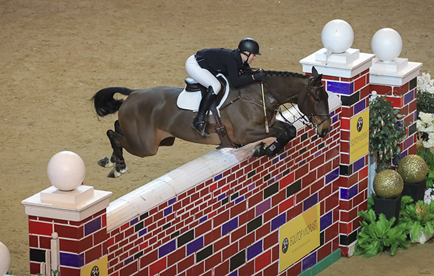 A crowd favourite: spectators are treated to the Puissance thrills on the Saturday night as riders tackle the big red wall
