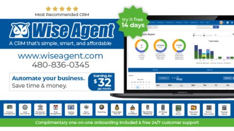 Wise Agent CRM homepage
